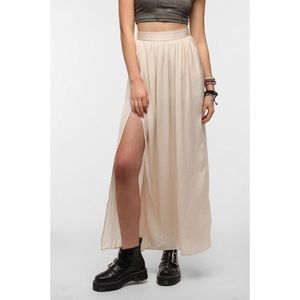 UO Sparkle and Fade Cream Maxi Skirt